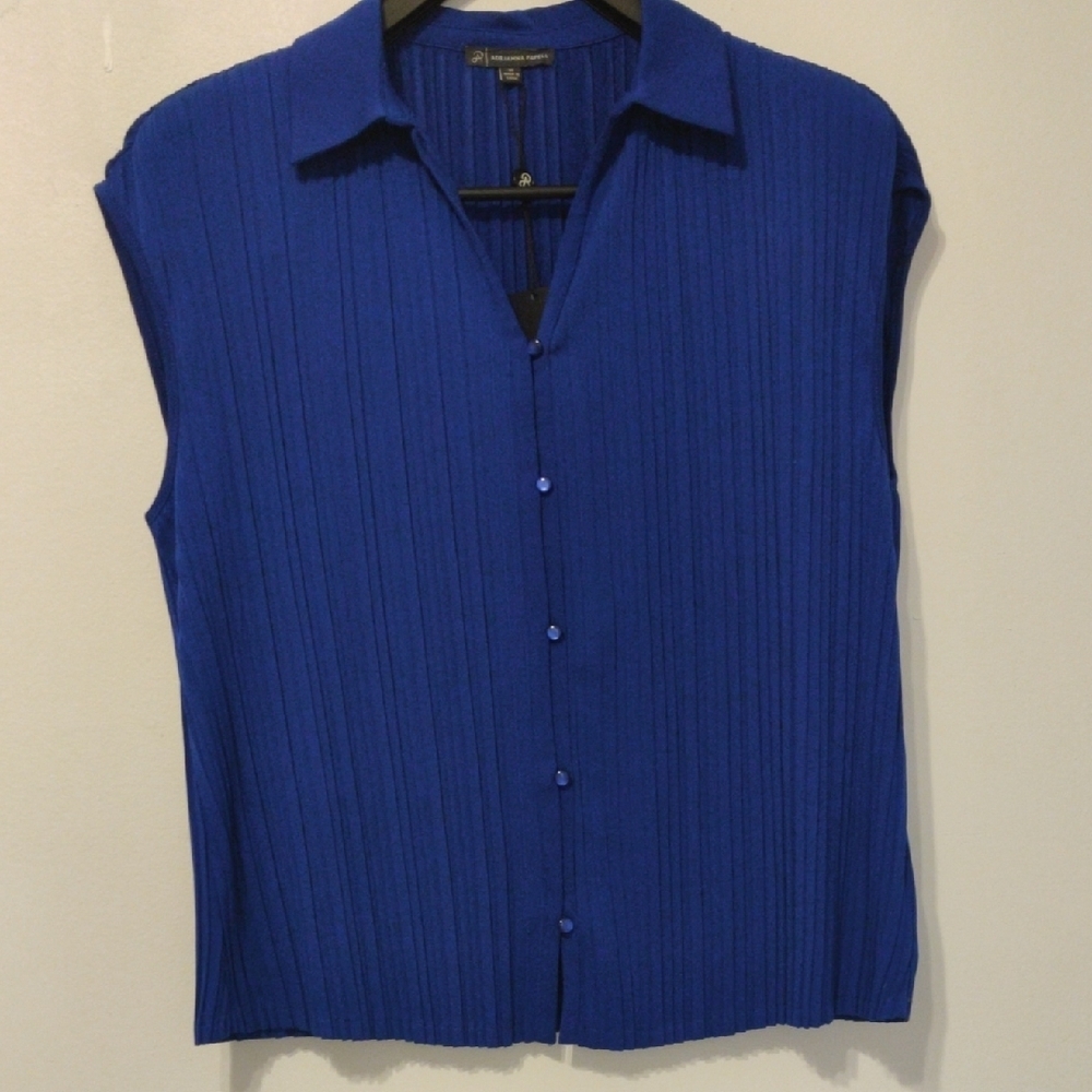 Adrianna Papell Royal Blue Pleated Top